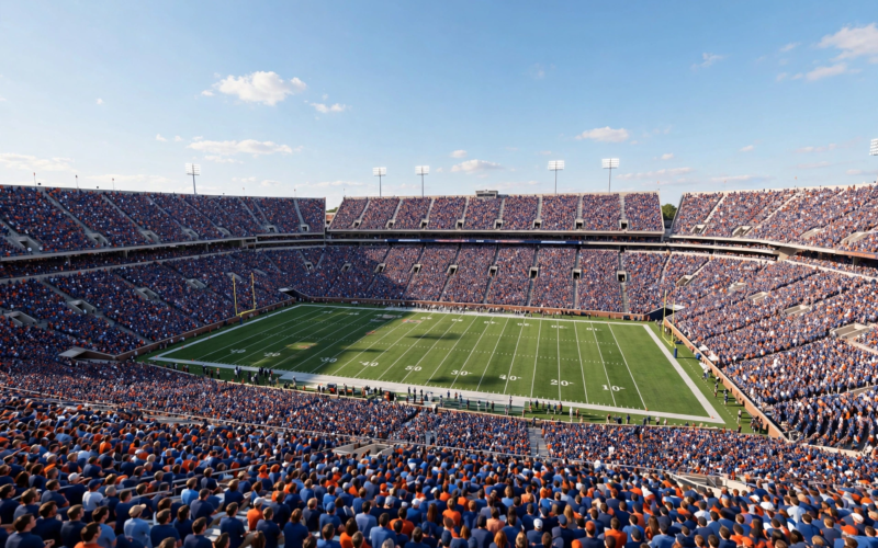 A packed college stadium ahead of the week 5 AP Top 25 poll release