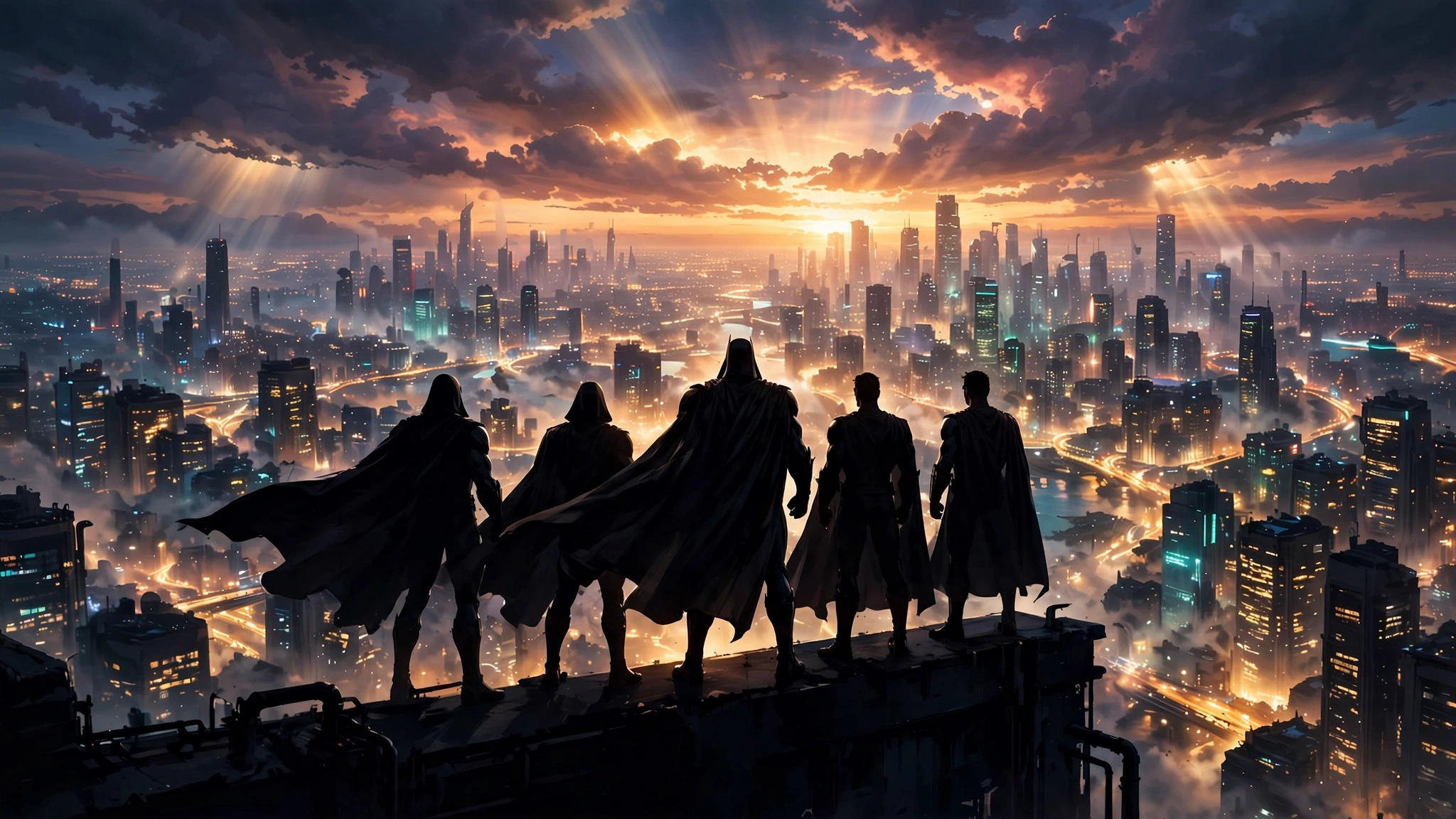 Superhero silhouettes on a movie poster display celebrating the Avengers Endgame re-release box office victory