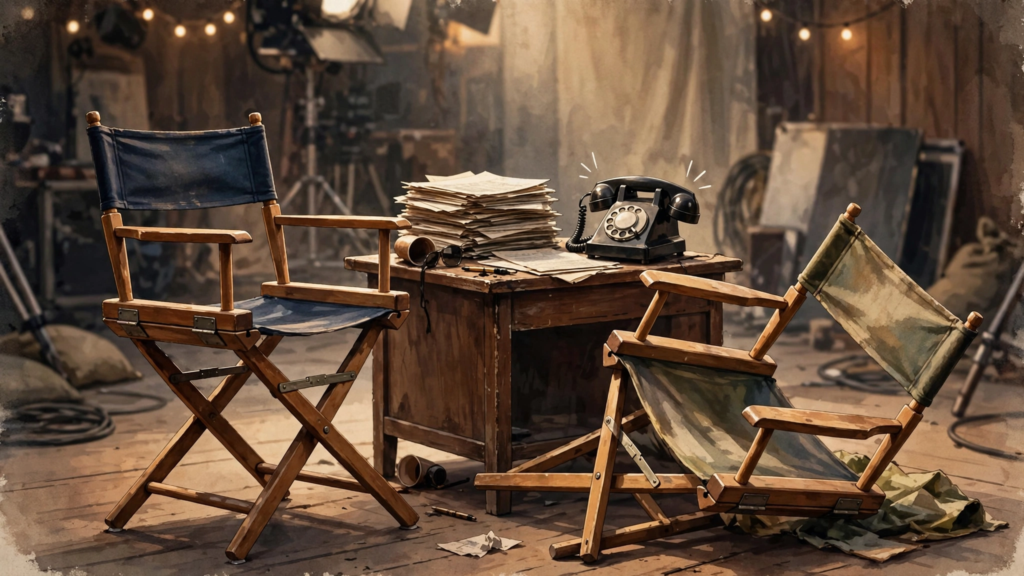 Vintage-style film premiere concept illustration tied to the Blake Lively publicist story