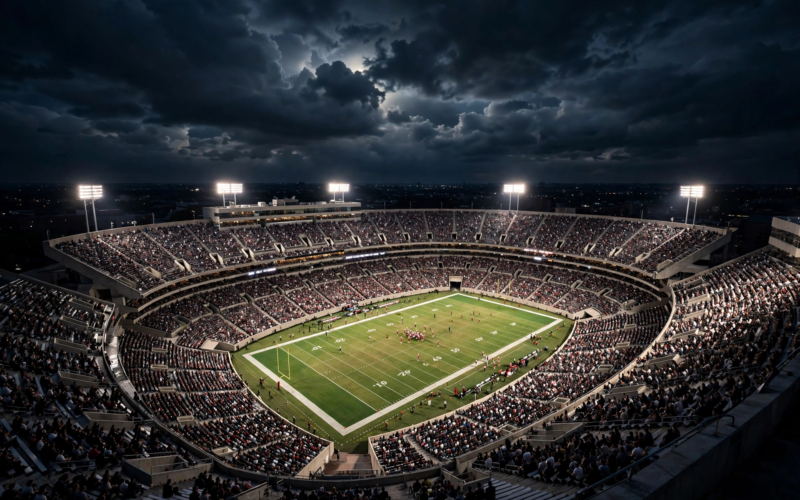 Floodlit stadium action during the Brock Purdy 49ers Cardinals 36-30 week 4 thriller
