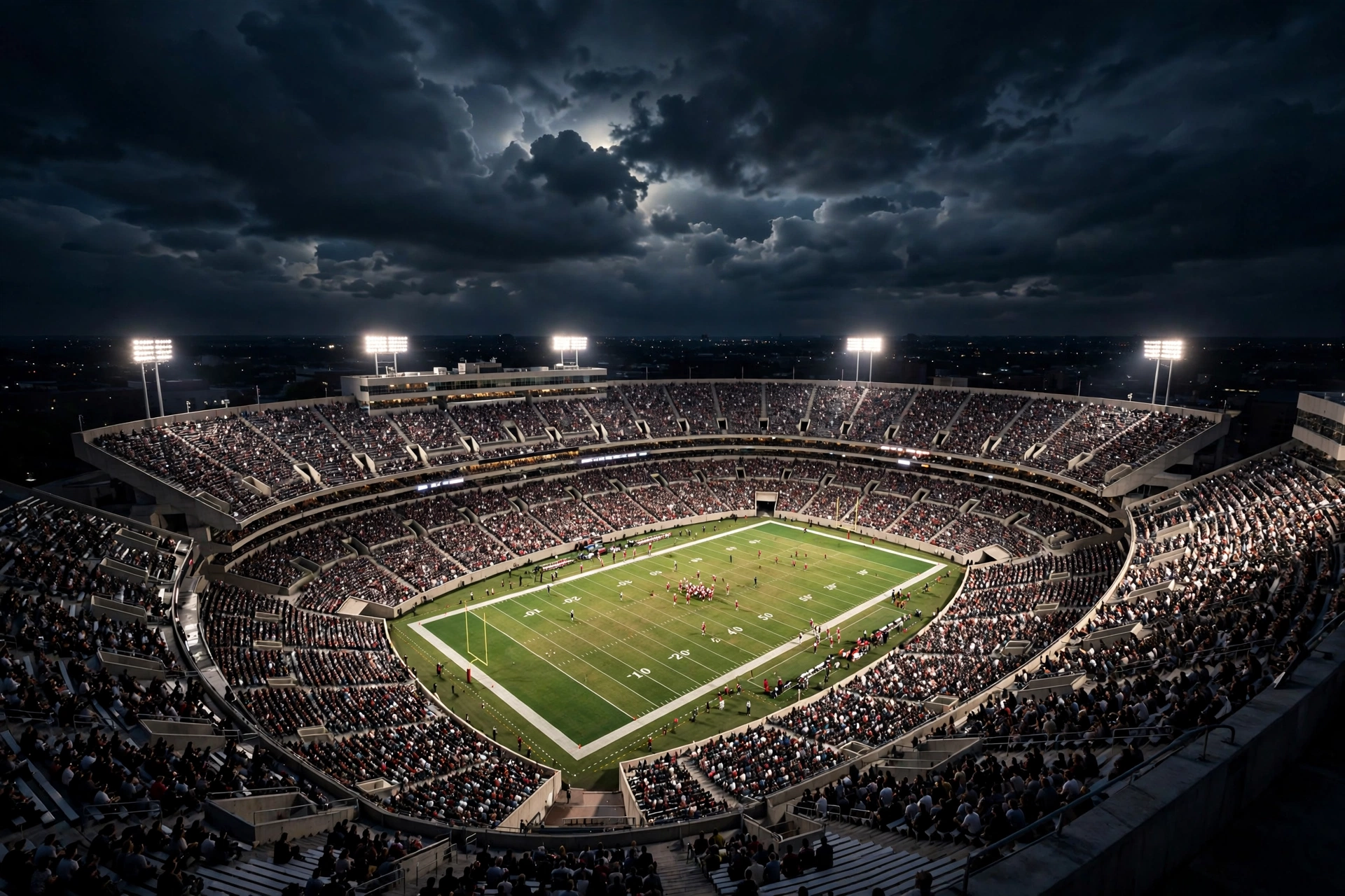 Floodlit stadium action during the Brock Purdy 49ers Cardinals 36-30 week 4 thriller
