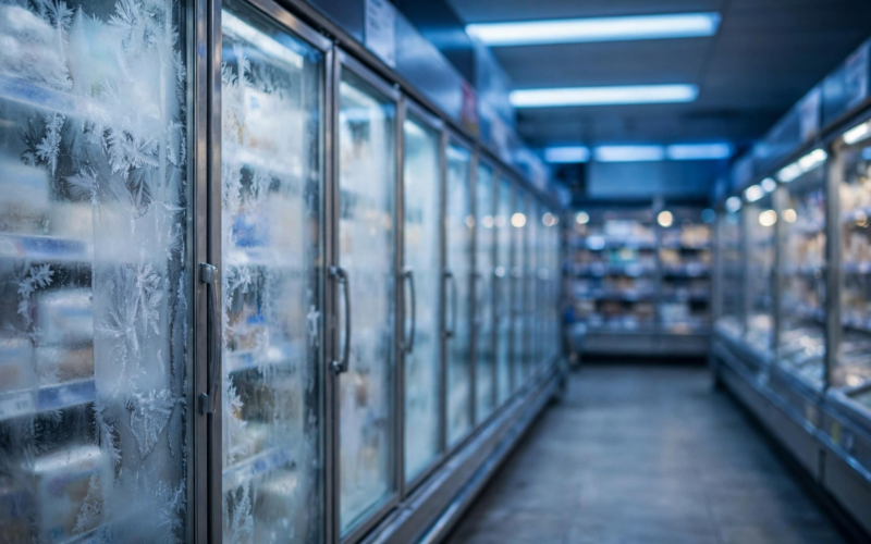Conagra earnings — supermarket frozen food aisle as the company faces Q1 sales pressure