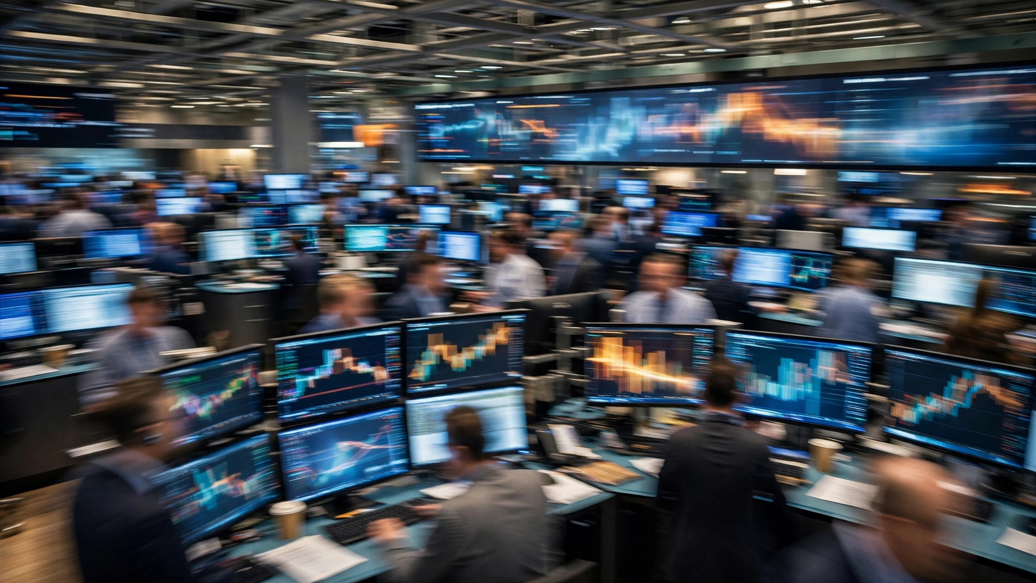 Stock market trading floor reflecting Fed rate hike expectations after John Williams remarks