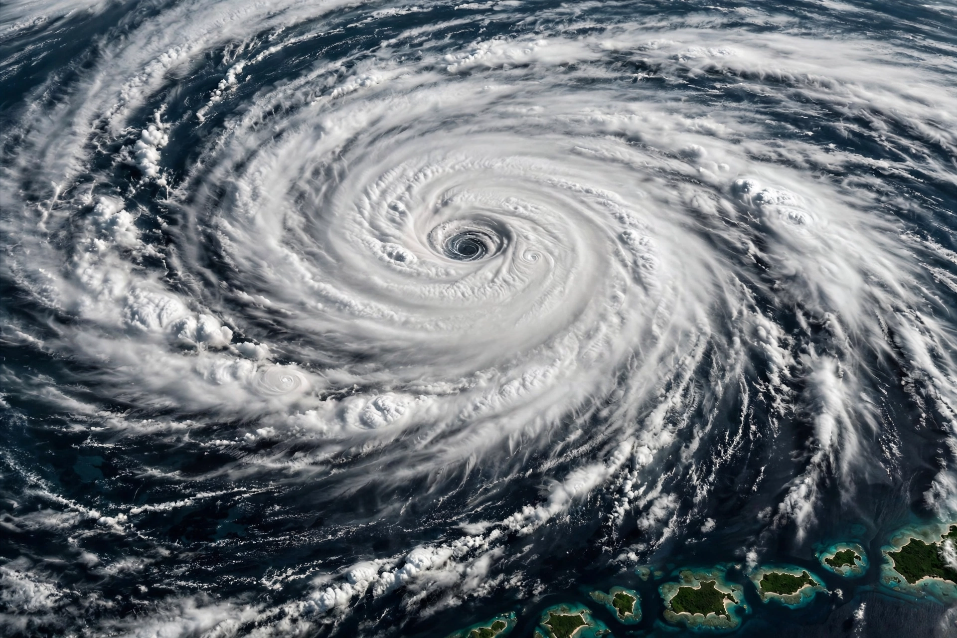Satellite view of Hurricane Nolo swirling over the Pacific south of Hawaii with the Hurricane Nolo Hawaii forecast track