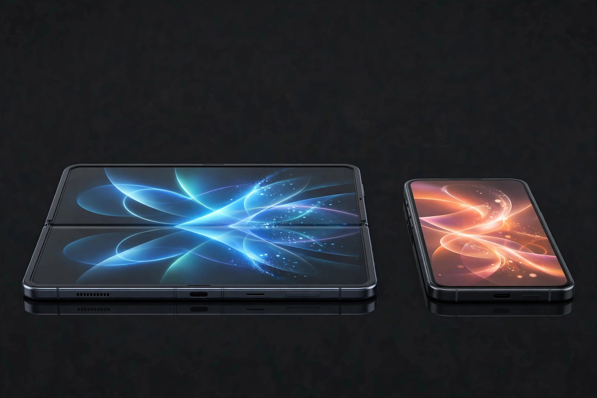 The iPhone Duo foldable next to a regular iPhone comparing sizes ahead of the October 23 release date