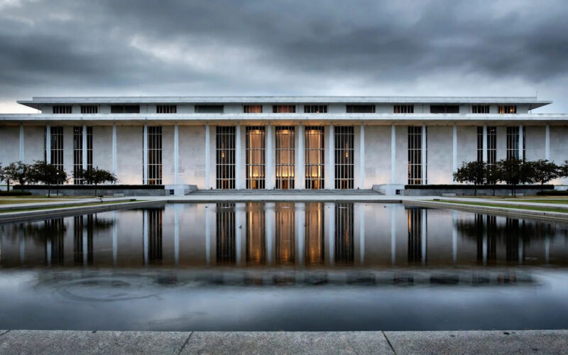 Kennedy Center whistleblowers — the Kennedy Center in Washington DC at dusk