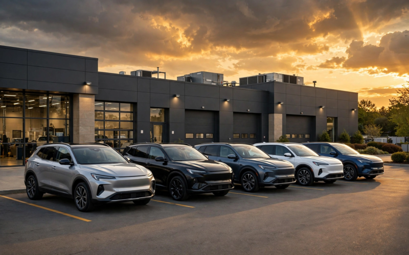 Volkswagen recall steering defect — recalled VW and Audi vehicles lined up at a service centre