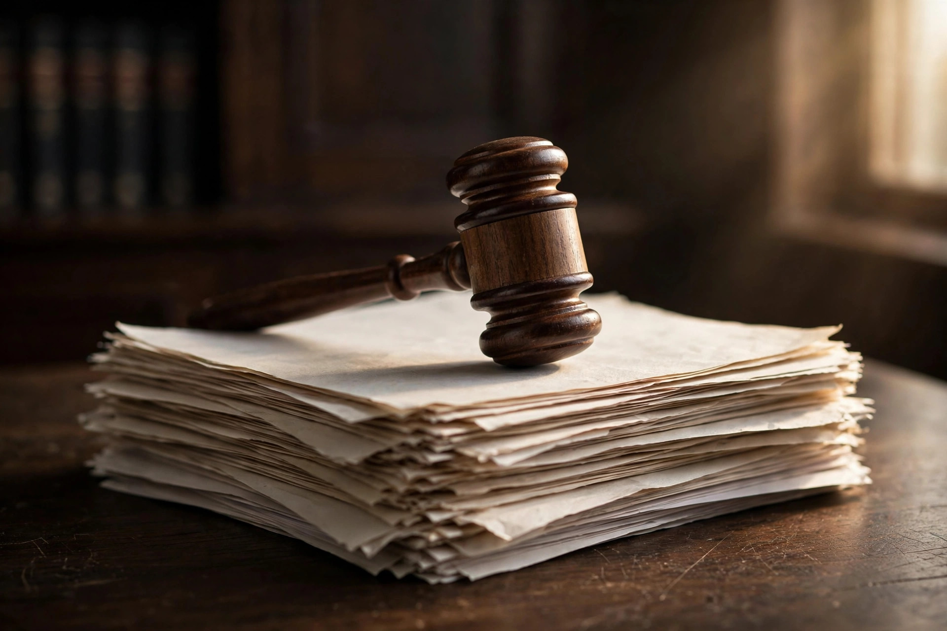 Gavel on legal paperwork symbolizing the Chapter 11 bankruptcy proceedings