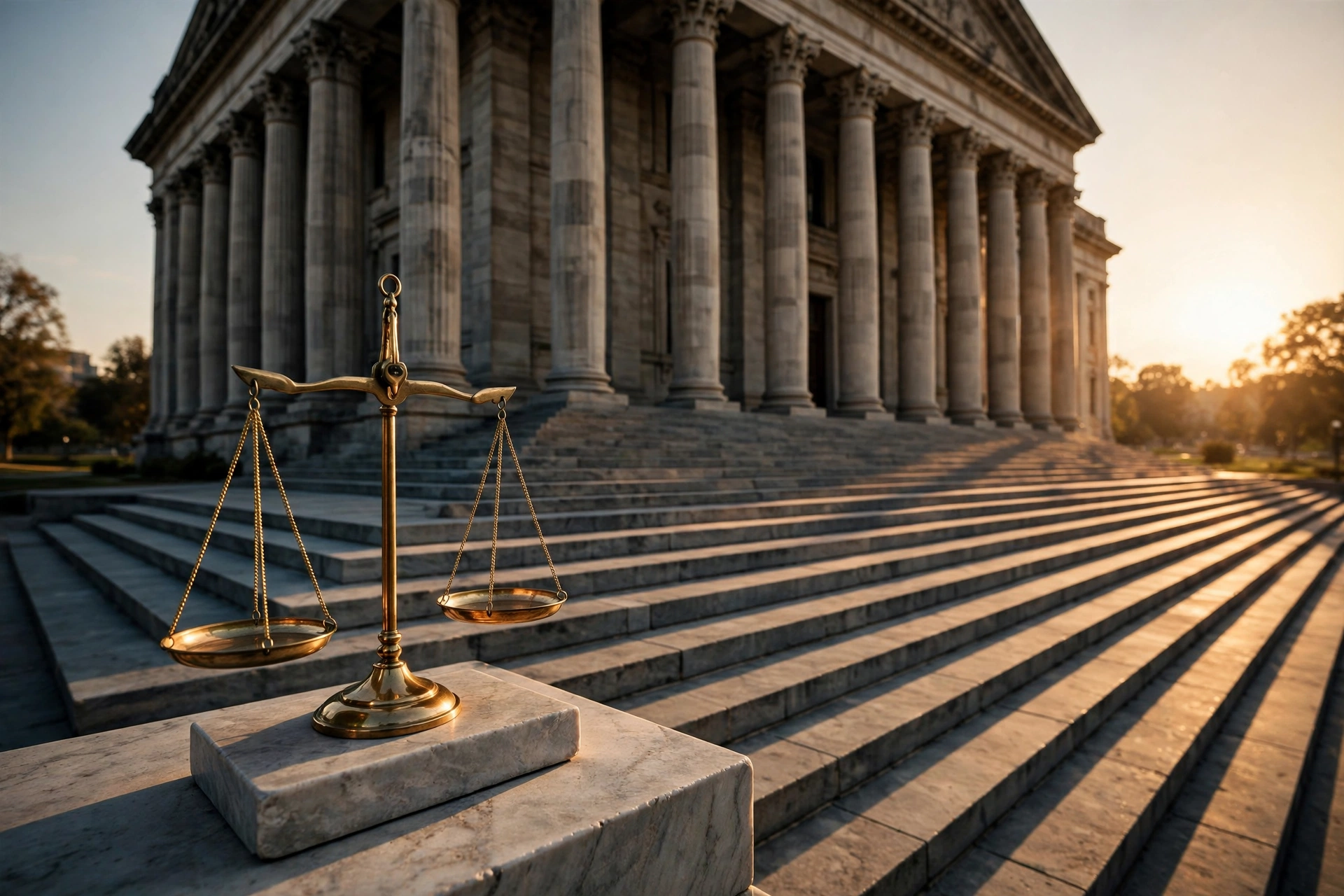Courthouse columns symbolizing the Zahara Jolie name change granted in Los Angeles