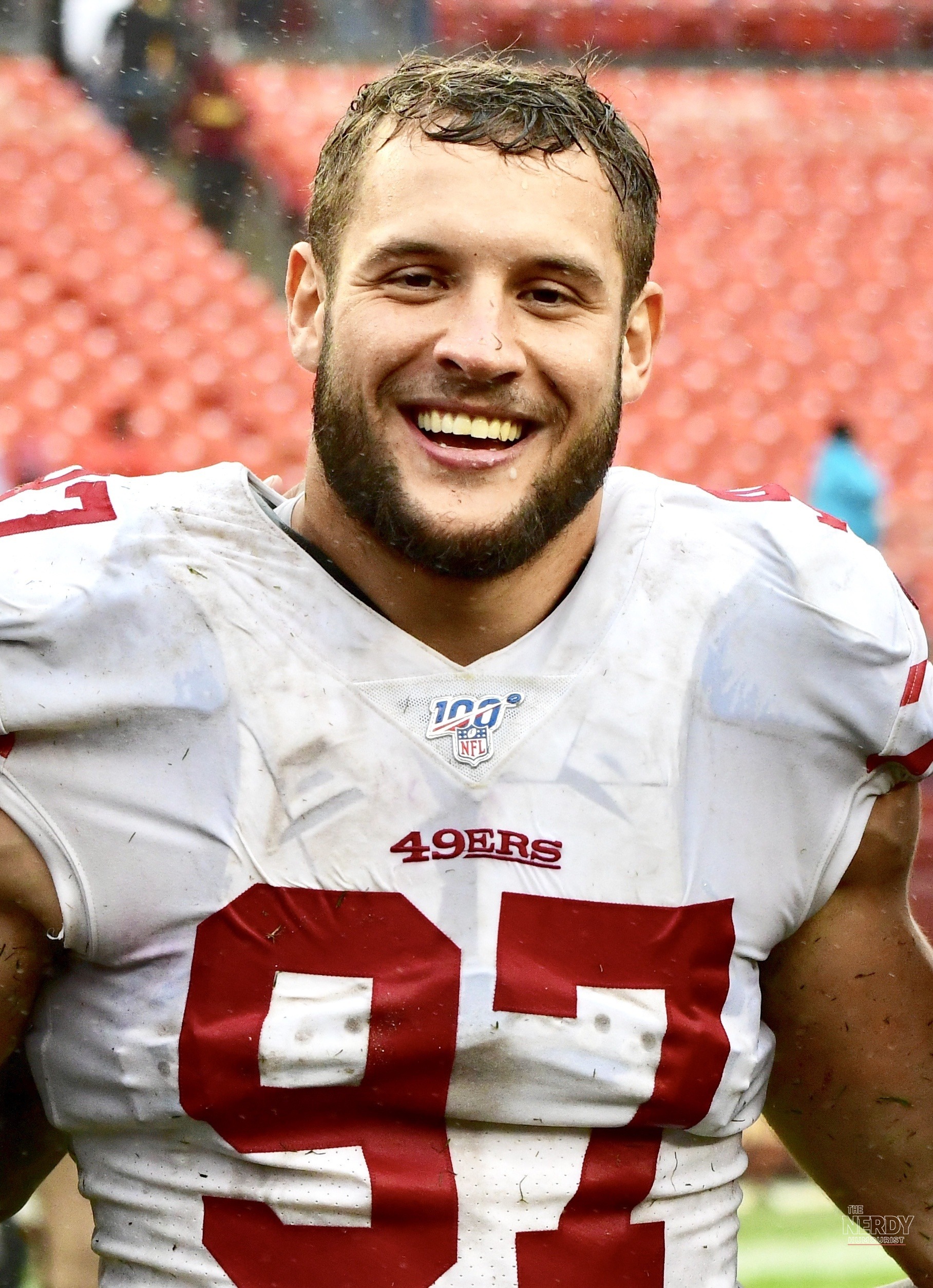 Nick Bosa rushing the passer in 2019, the 49ers' key absence in the 49ers injury report Nick Bosa Broncos preview