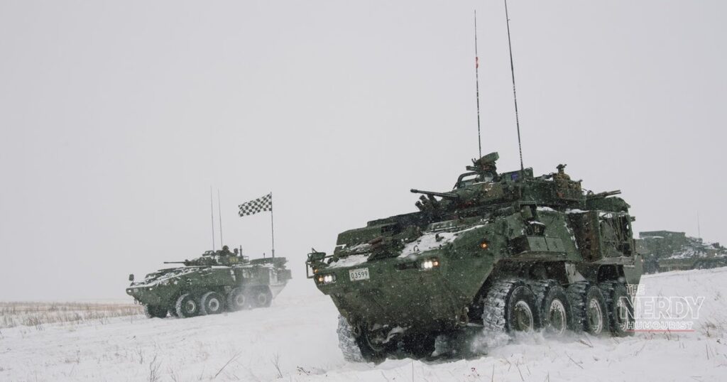 Princess Patricia's Canadian Light Infantry armoured vehicles on a training exercise, like the one overtaken by the Wainwright fire