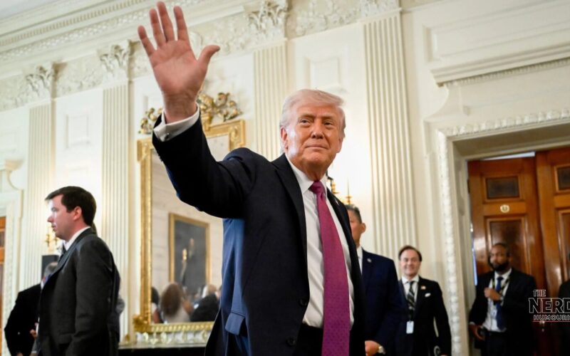 Donald Trump waving at the White House in a May 2026 photo, amid the Trump Medicare $90 payment for seniors announcement
