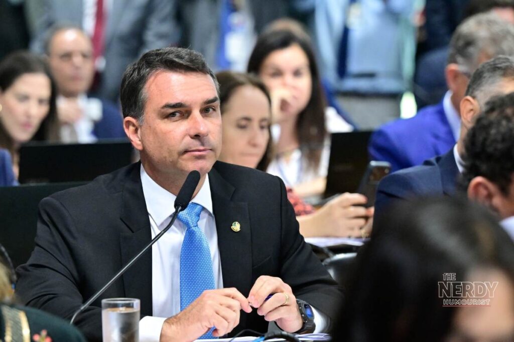 Senator Flávio Bolsonaro at a Senate session, the Bolsonaro camp's candidate in the Brazil election 2026 Lula Bolsonaro contest