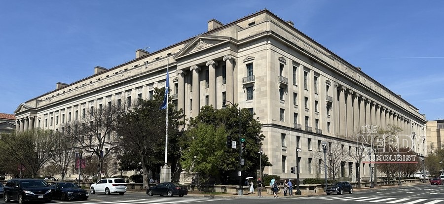 The Robert F. Kennedy Department of Justice Building in Washington, D.C., as the Epstein files Judge Sullivan deadline approaches.