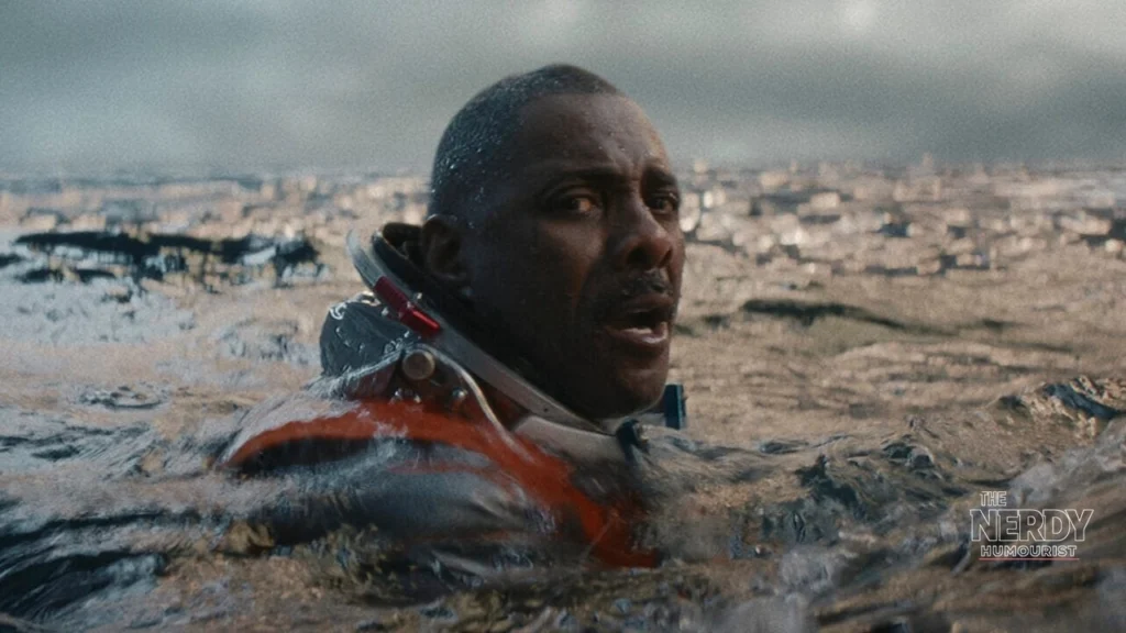 Idris Elba as astronaut Jackson, stranded in the ocean in the Above the Below trailer