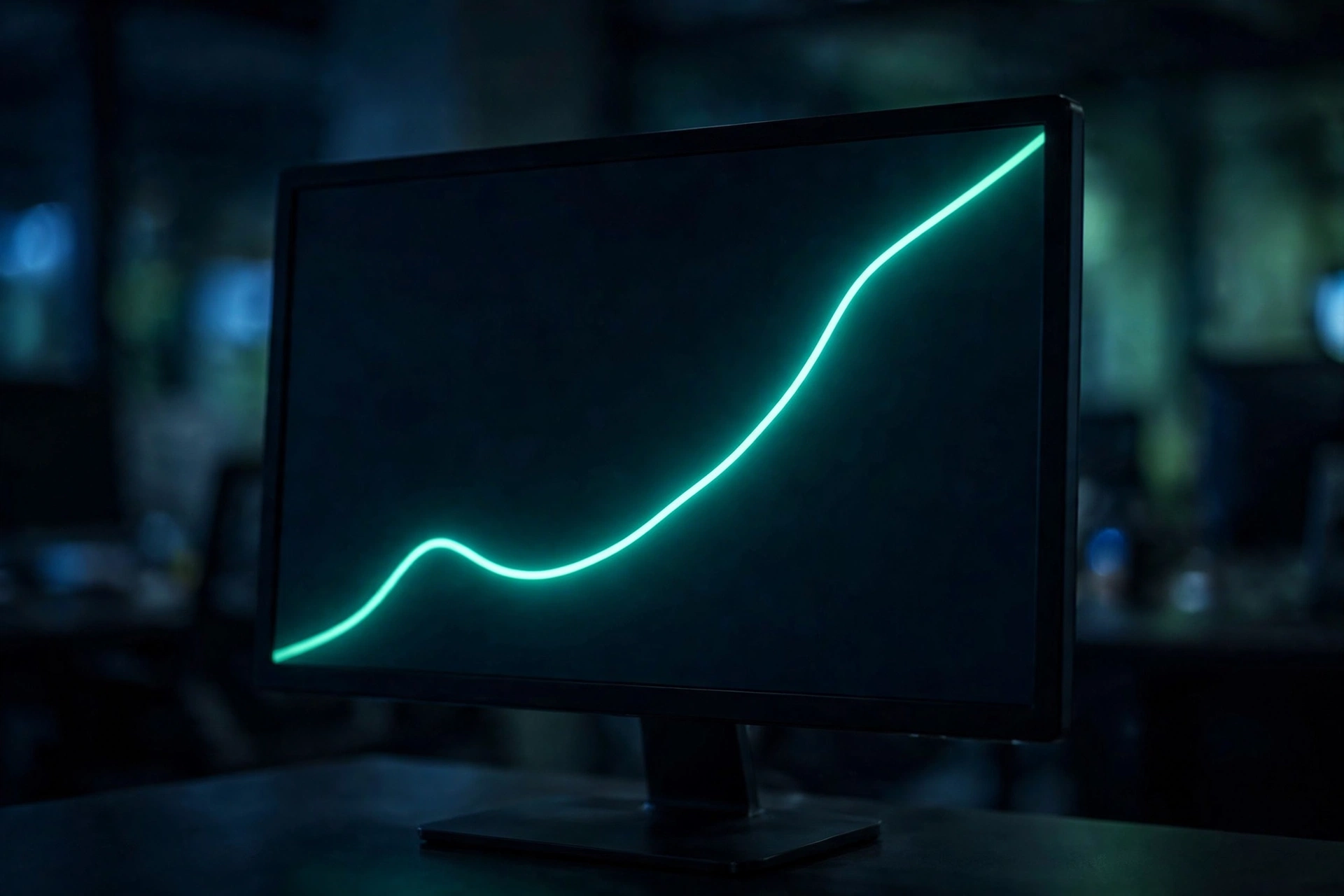 Stock market chart surging upward on a monitor after Accenture earnings stock surge