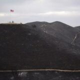 Norte Fire charred hillside at Patriot Hill in San Juan Capistrano after evacuation orders lifted
