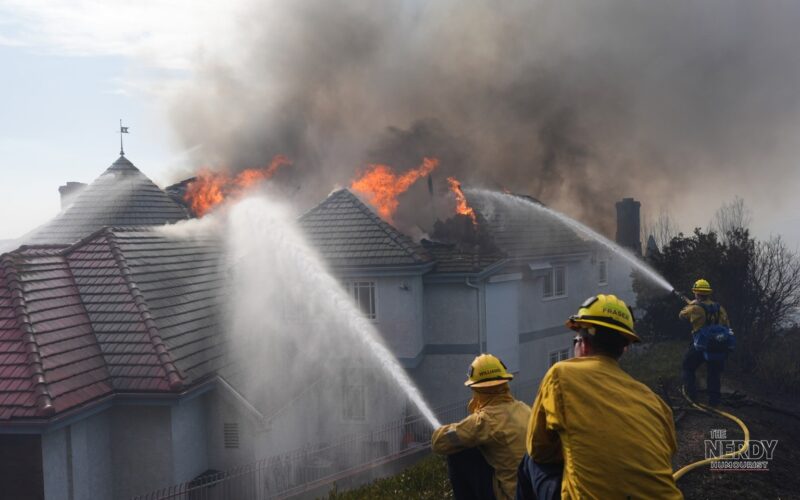 Norte Fire firefighters douse burning home in San Juan Capistrano