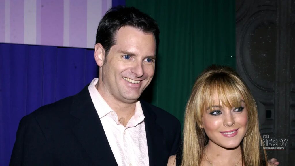 Director Mark Waters with Lindsay Lohan at a premiere — Waters stepped into Aaron Samuels' role for Lohan's Lindsay Lohan Mean Girls Day video