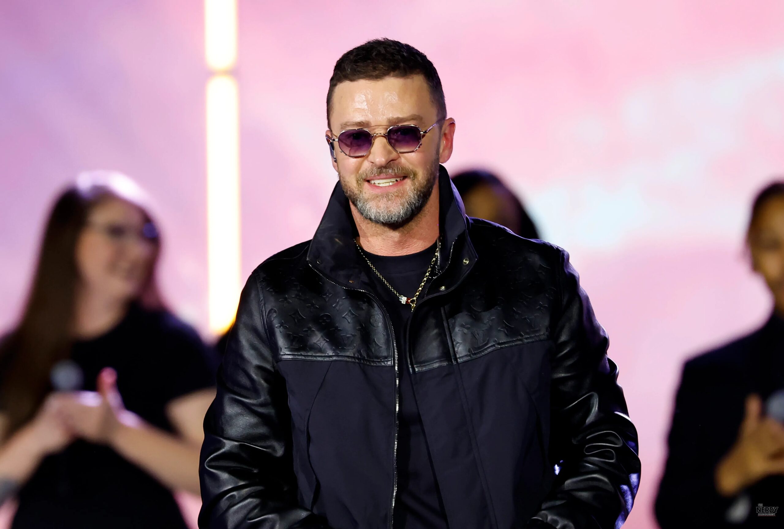 Justin Timberlake performing on stage in April 2026 — the absent member in the NSYNC TRL reunion story