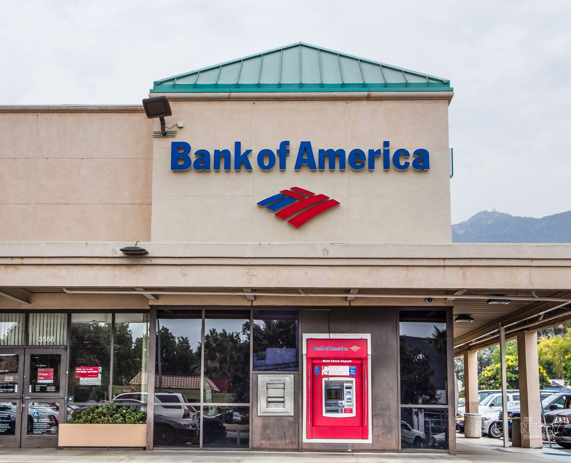 Bank of America Q3 earnings miss — exterior of a Bank of America branch with ATM
