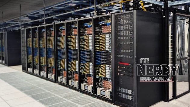 Rows of GPU server racks inside a CoreWeave AI data center as the CoreWeave stock plunge deepens on AI infrastructure debt fears