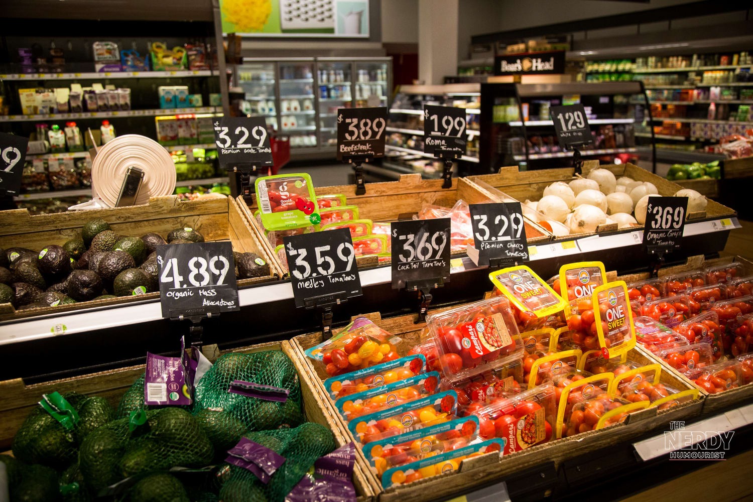 Grocery store price tags ahead of the September CPI inflation report on October 14