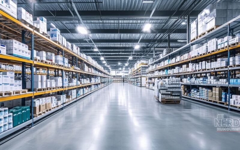 Pharmaceutical distribution warehouse aisle — McKesson Option Care Health deal