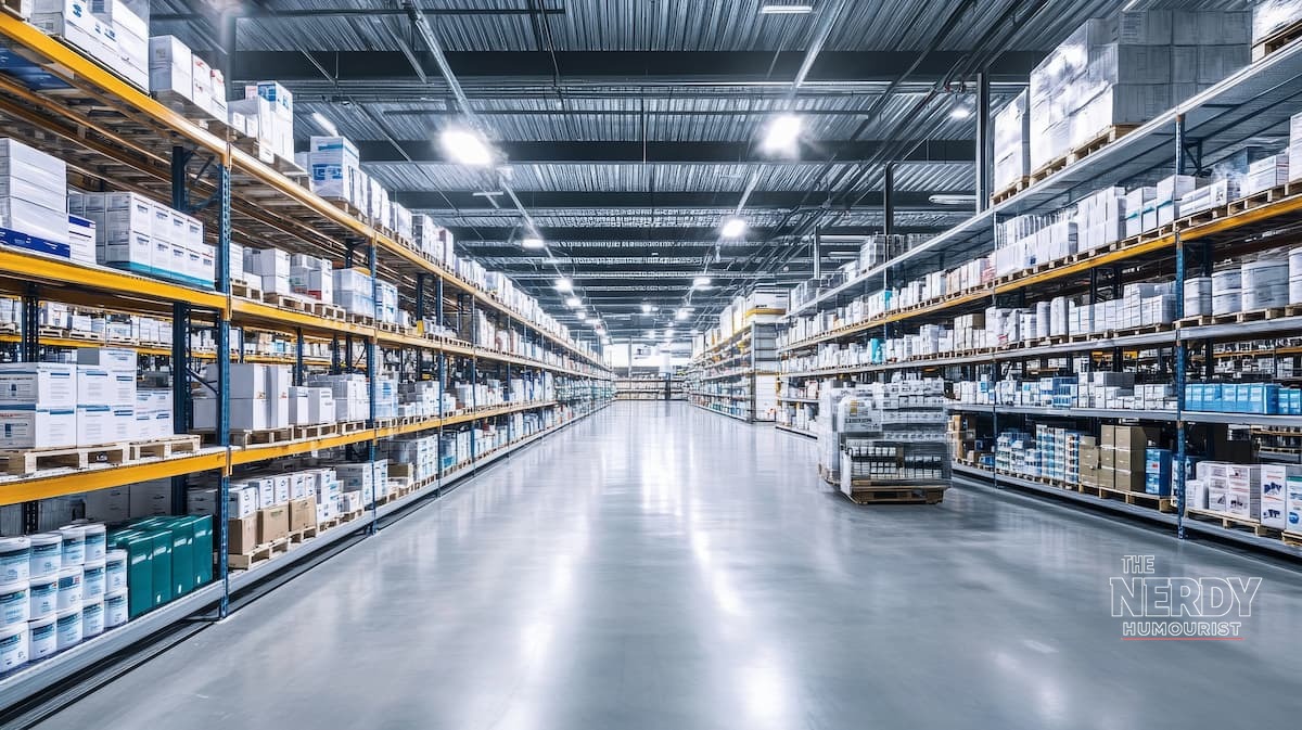 Pharmaceutical distribution warehouse aisle — McKesson Option Care Health deal