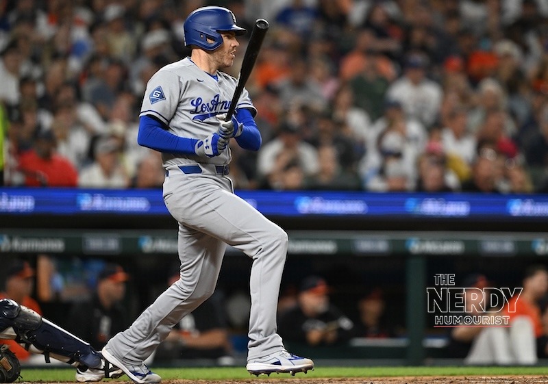 Freddie Freeman at the plate in Dodgers Braves NLDS Game 3