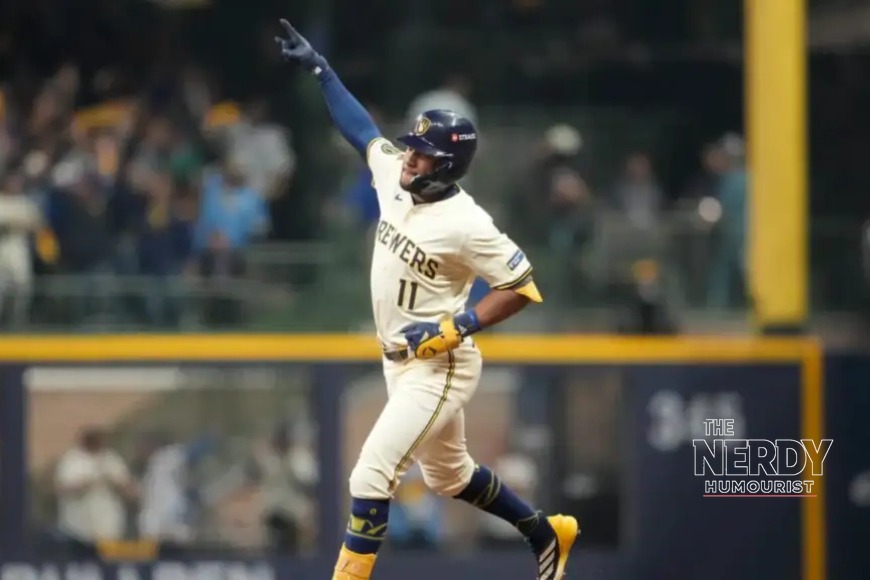 Milwaukee Brewers outfielder Jackson Chourio celebrates a home run against the Dodgers during the 2026 season, in the series that set up the Dodgers Brewers NLCS Game 4 result