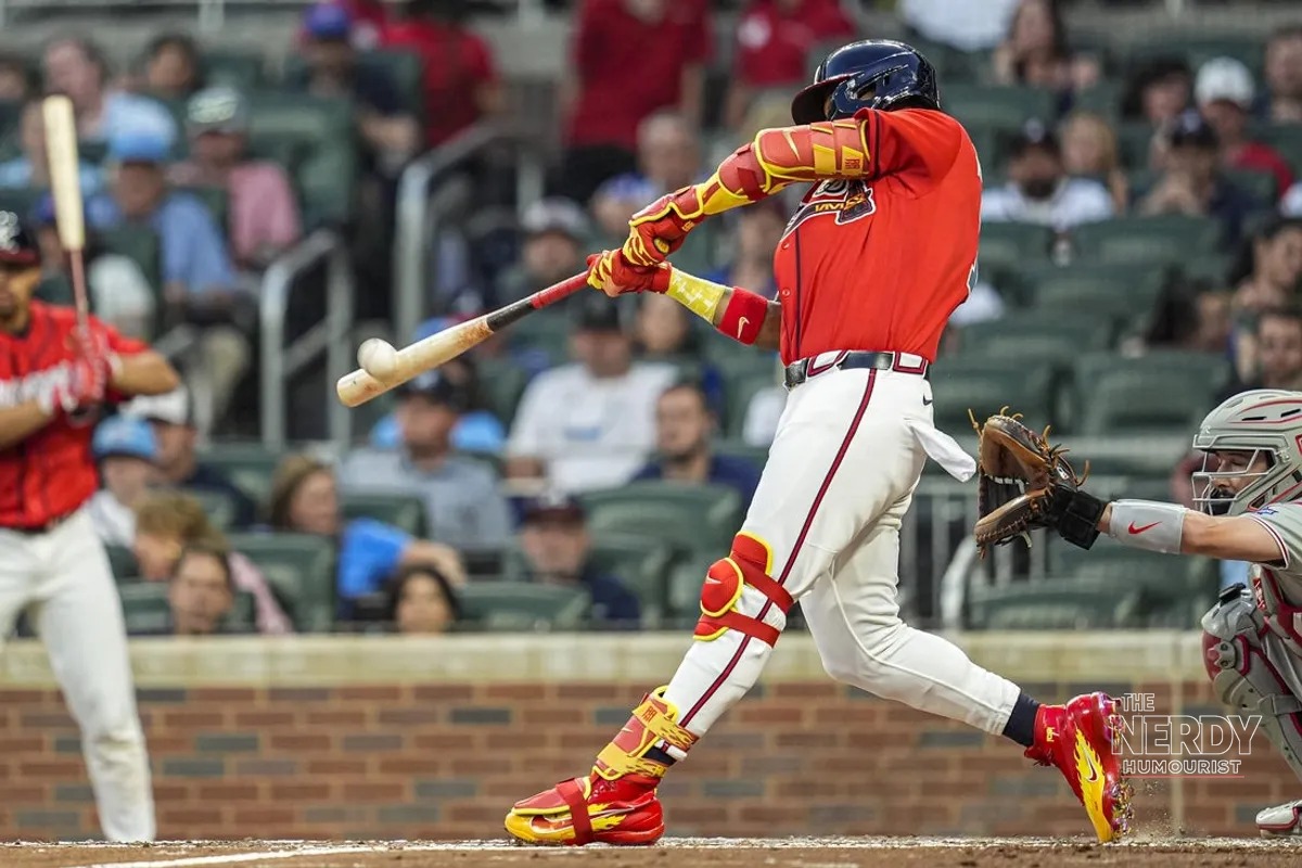 Michael Harris II of the Atlanta Braves batting during the Braves Phillies Game 3 wild-card series