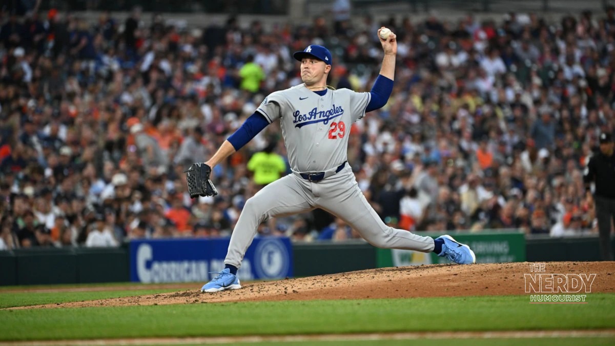 Tarik Skubal delivers a pitch in a Dodgers uniform, the star of Dodgers vs Braves NLDS Game 1