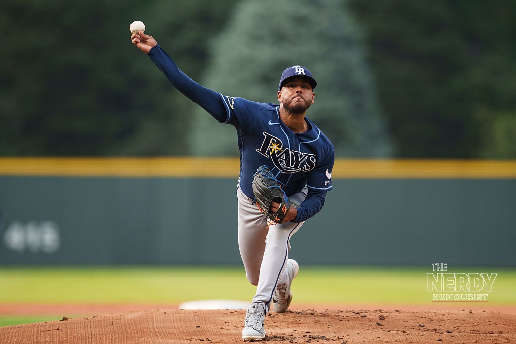 Tampa Bay Rays pitcher Freddy Peralta delivers during a 2026 start