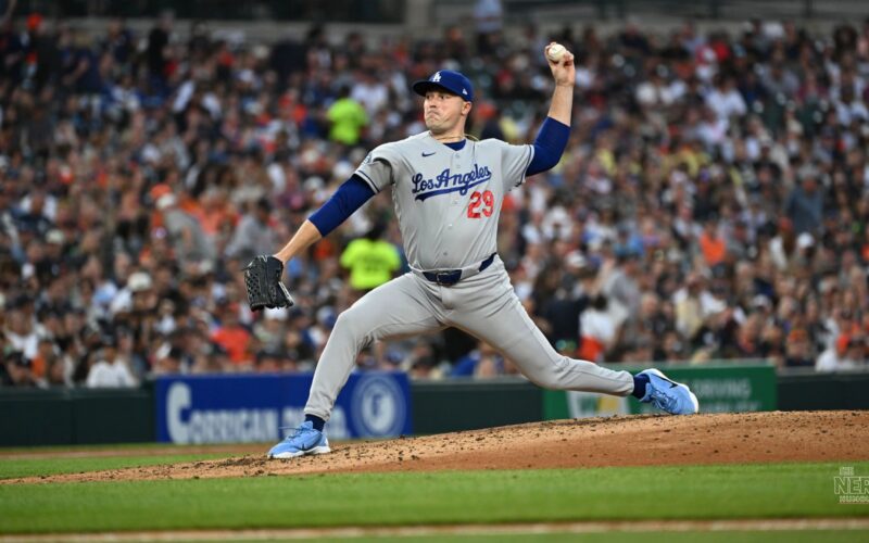 Tarik Skubal delivers a pitch for the Dodgers ahead of his Tarik Skubal Dodgers Game 1 start
