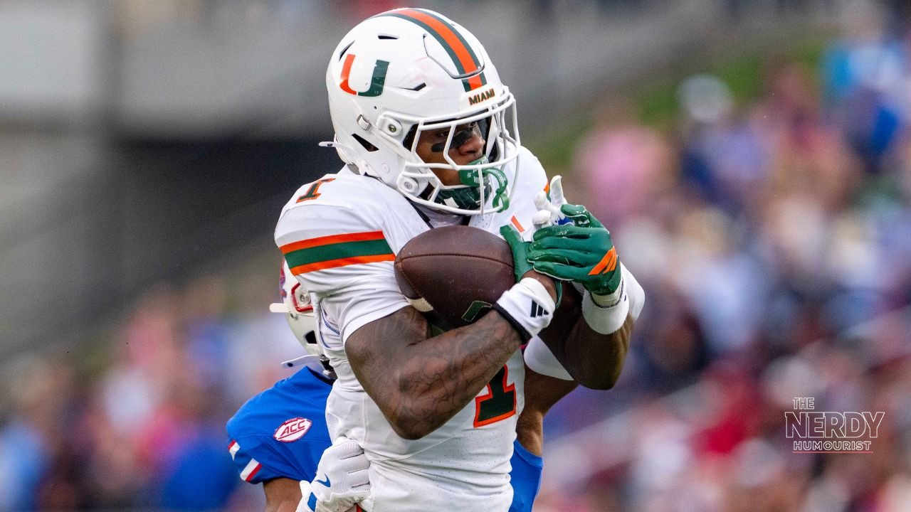 Miami Hurricanes player in action after Miami climbed to No. 1 in the AP Top 25 poll