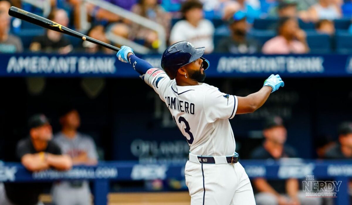 Junior Caminero of the Tampa Bay Rays, whose sixth-inning double shaped the ALCS Game 4 result (file photo)