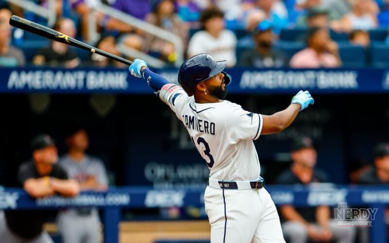 Junior Caminero of the Tampa Bay Rays, whose sixth-inning double shaped the ALCS Game 4 result (file photo)