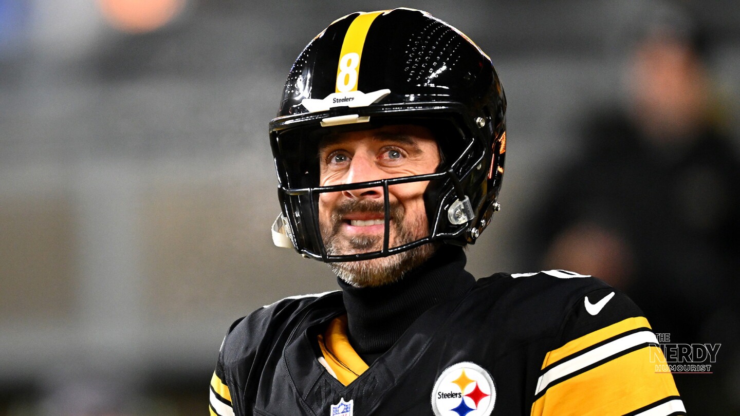Aaron Rodgers in a Steelers uniform during the 2026 season