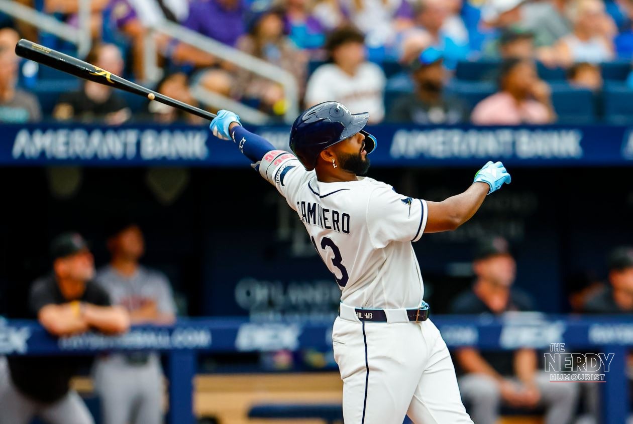 Junior Caminero of the Tampa Bay Rays, whose sixth-inning double shaped the ALCS Game 4 result (file photo)