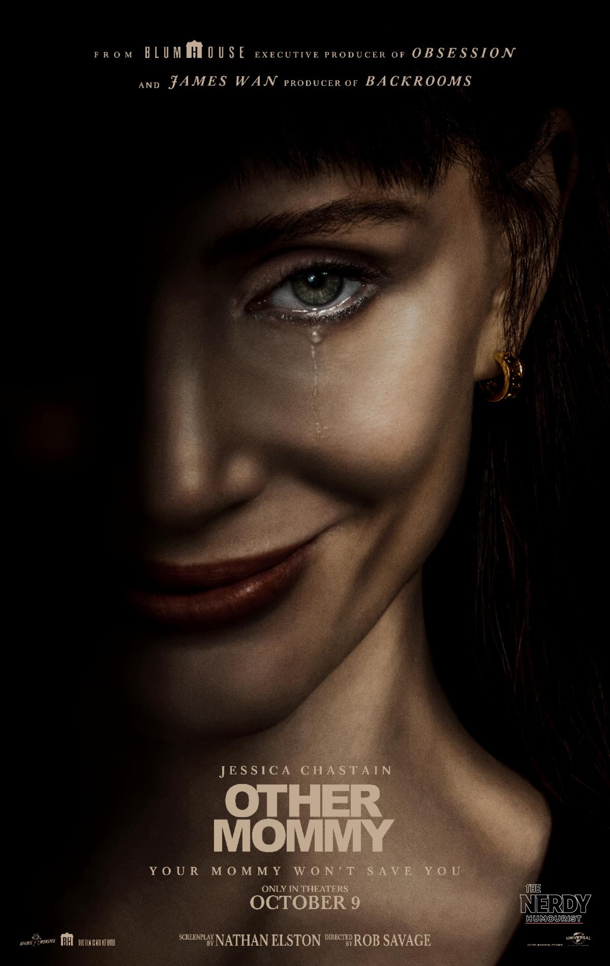 Official Other Mommy box office poster featuring Jessica Chastain ahead of its October 9 opening weekend