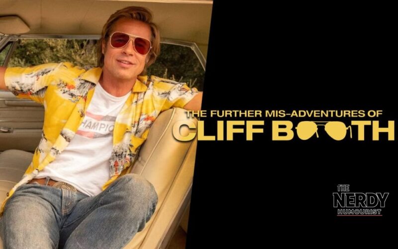 Brad Pitt as Cliff Booth in the Cliff Booth movie title artwork for David Fincher's Netflix sequel