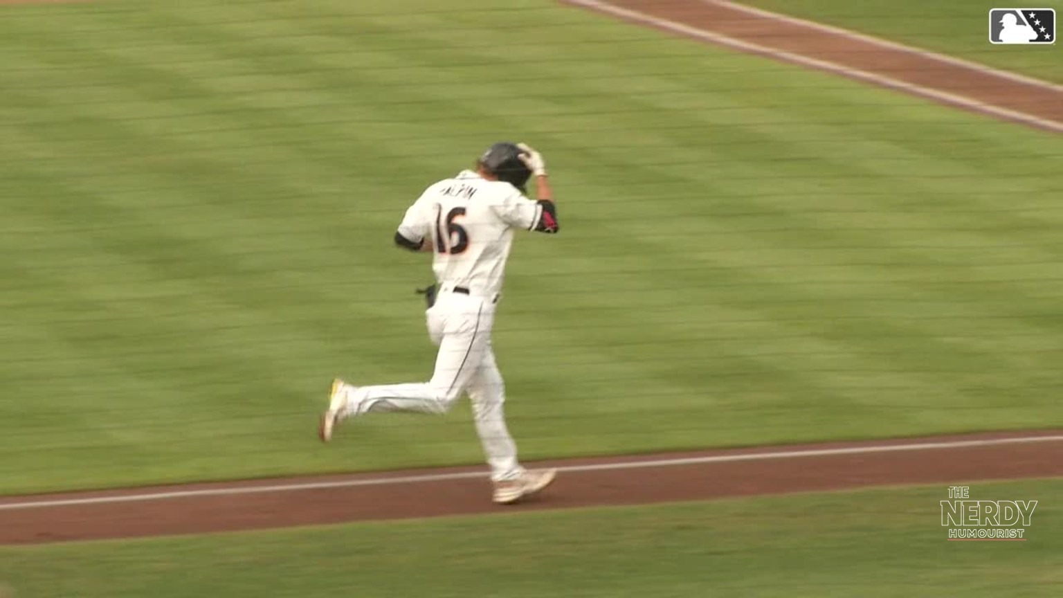 Petey Halpin rounding the bases after a home run in the minor leagues, before his go-ahead blast flipped the Guardians Rays ALCS Game 3 score