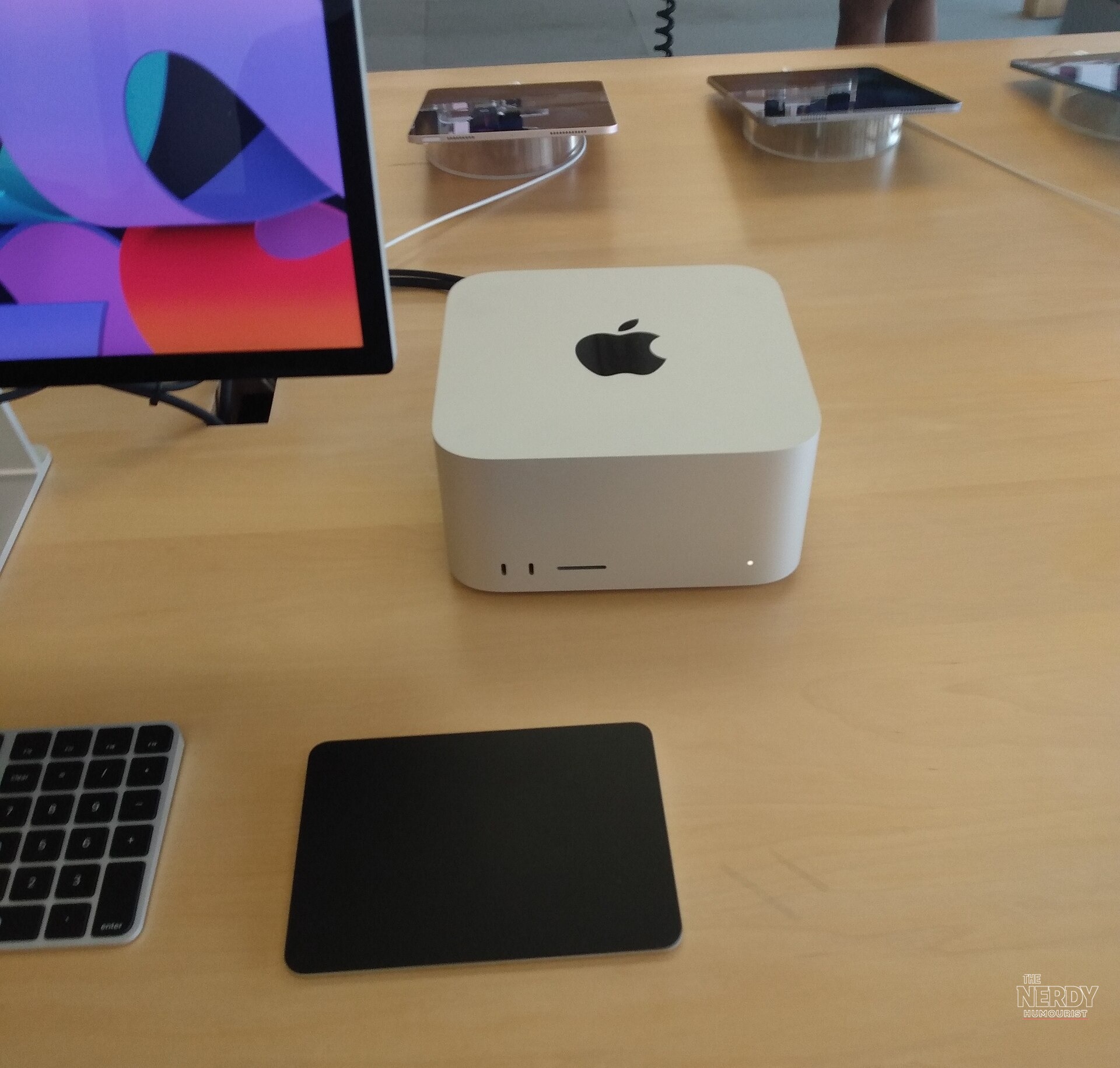 Apple Mac Studio desktop computer on a store desk (file photo)