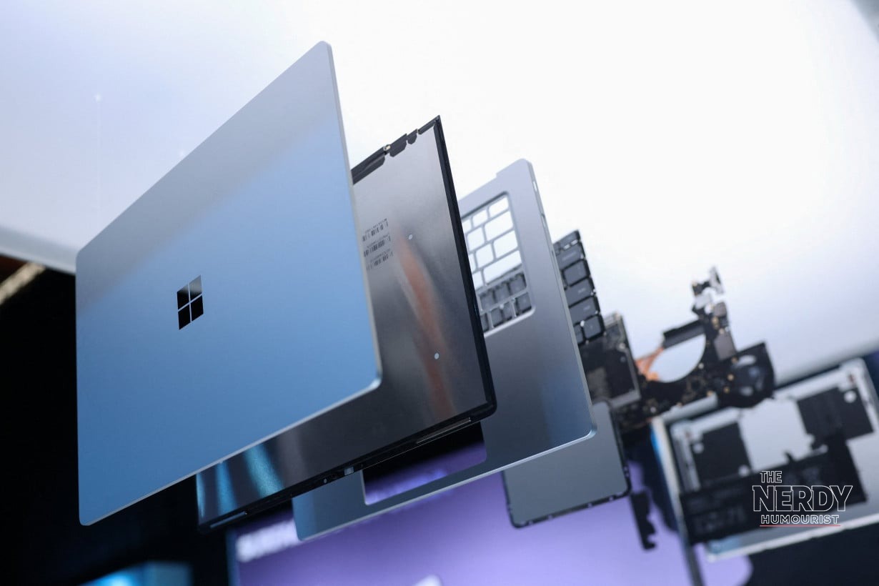 Exploded view of the Surface Laptop Ultra revealing the Nvidia RTX Spark internals