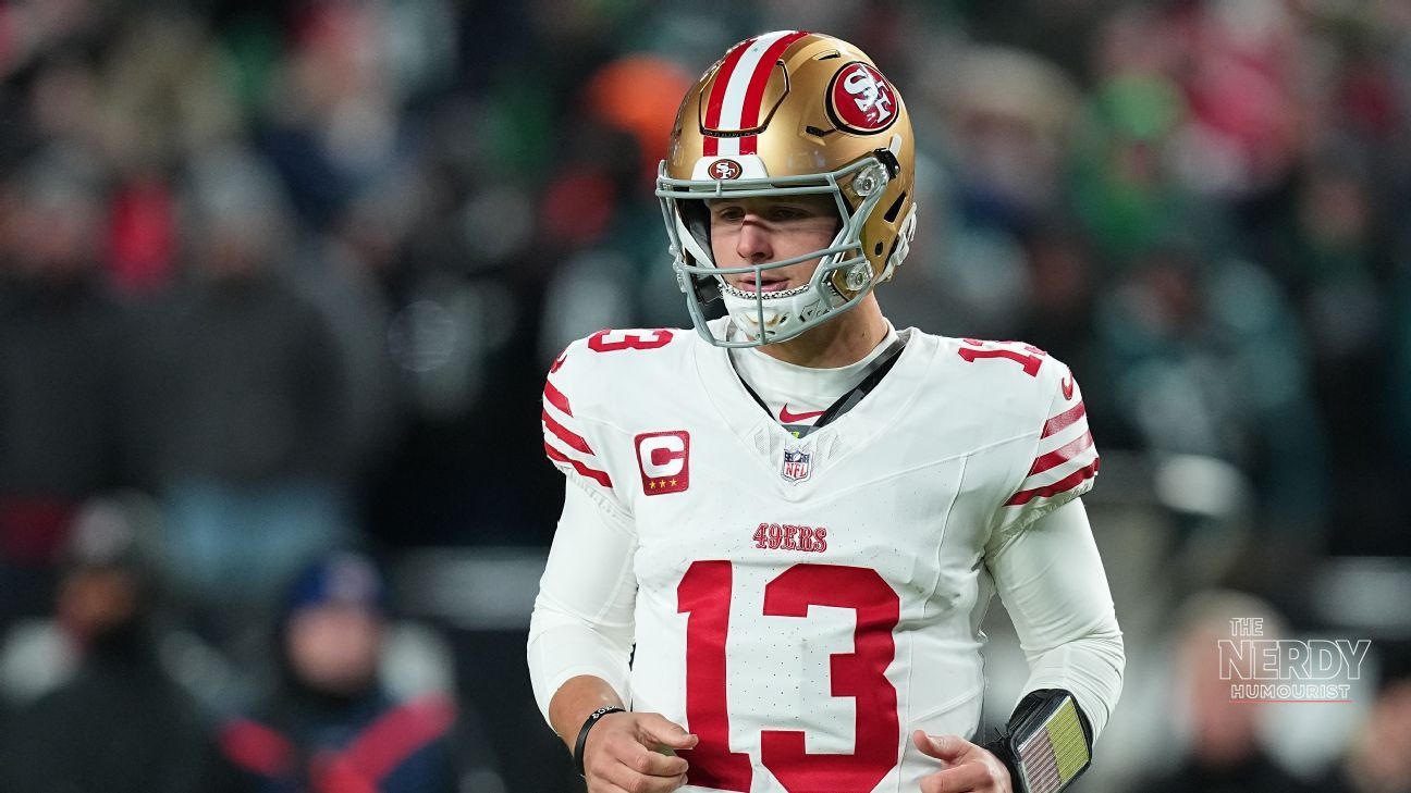 San Francisco 49ers quarterback Brock Purdy during a game, as the NFL Week 7 schedule sends San Francisco to Atlanta