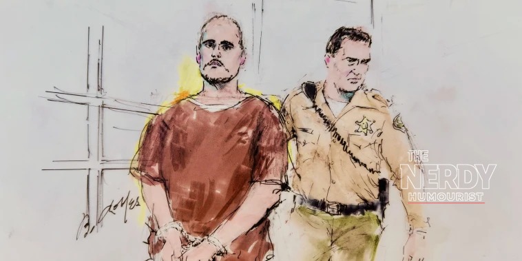 Courtroom sketch of Nick Reiner in shackles with a sheriff's deputy at an earlier 2026 hearing
