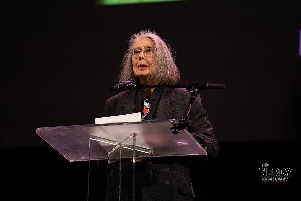 Anne Carson at the 2024 National Book Awards finalist reading — the Canadian poet won the Nobel Prize Literature 2026