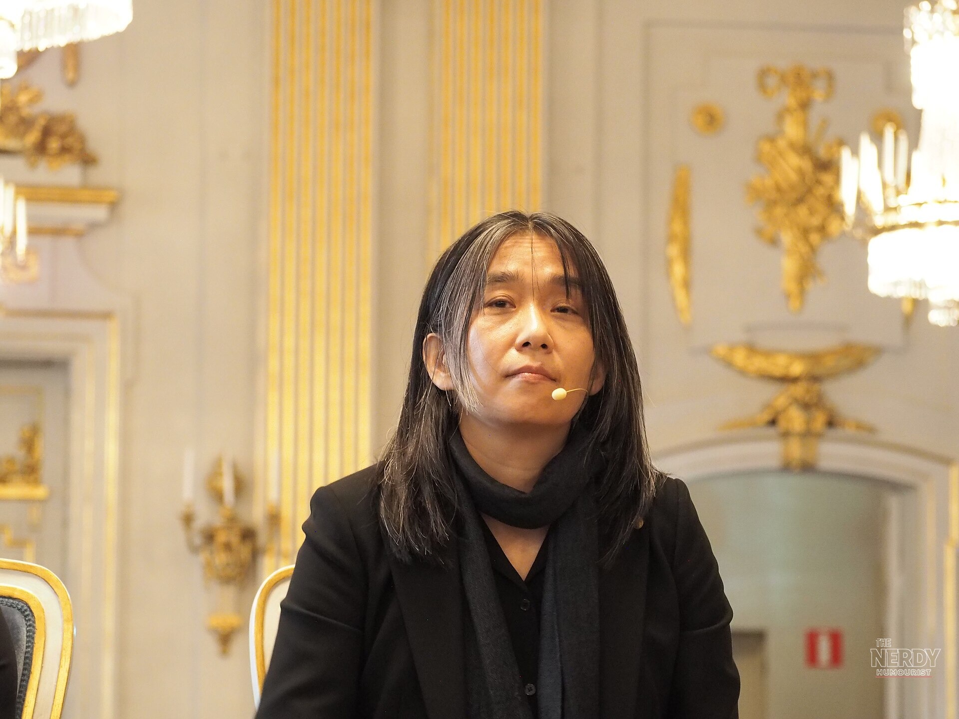 South Korea's Han Kang, the 2024 Nobel Prize Literature winner, at her Nobel press conference