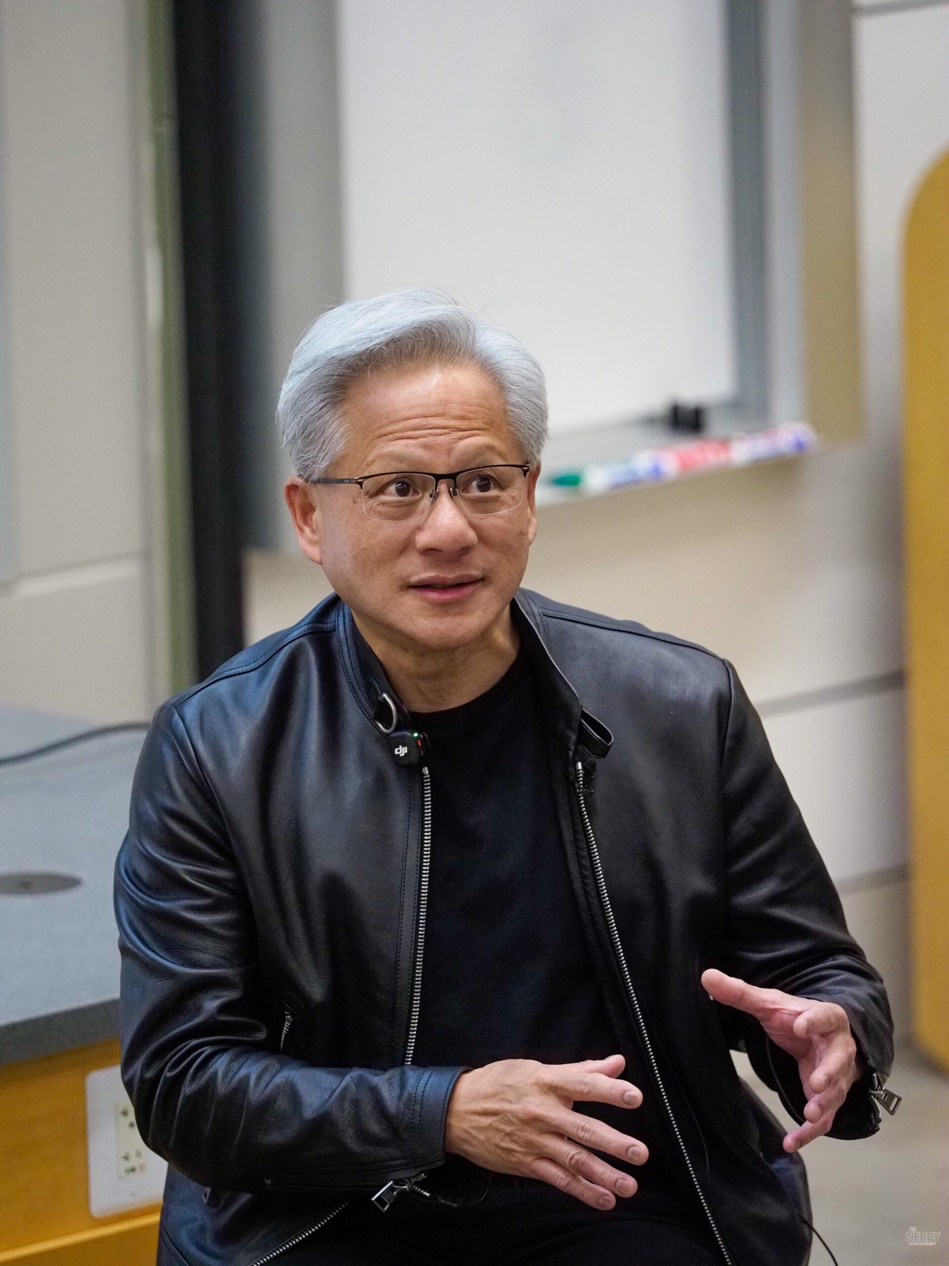 Nvidia CEO Jensen Huang speaking, as Nvidia China AI chip share falls to 34% in IDC data